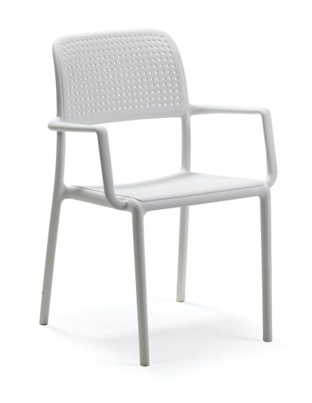 4 poltroncine da giardino impilabili in polipropilene Kendal 4 poltroncine da giardino impilabili in polipropilene Kendal