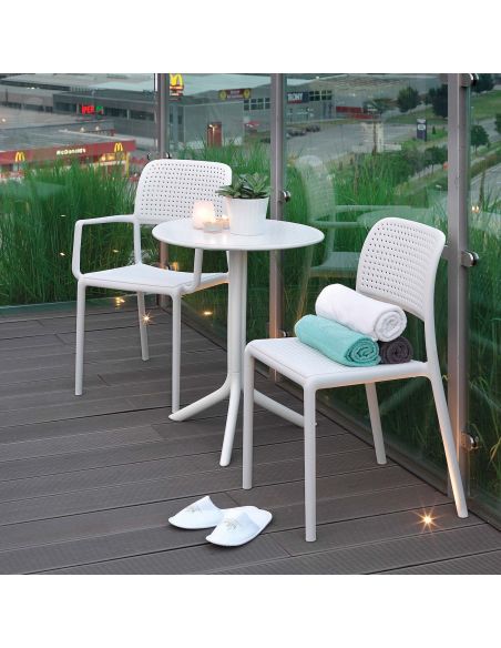 4 poltroncine da giardino impilabili in polipropilene Kendal 4 poltroncine da giardino impilabili in polipropilene Kendal