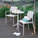 4 poltroncine da giardino impilabili in polipropilene Kendal