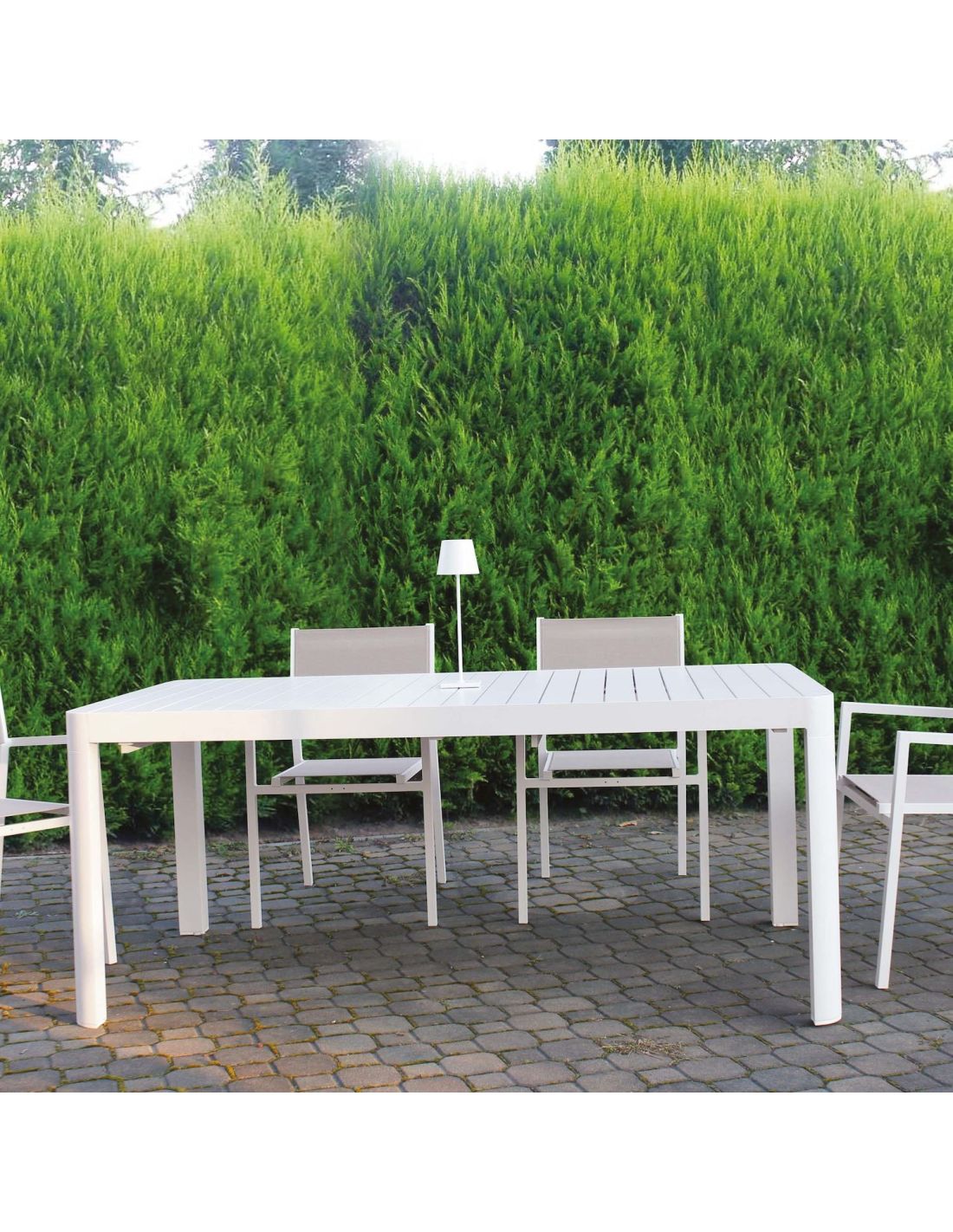 Tavolo giardino allungabile in alluminio bianco GoldDust