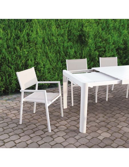Tavolo da giardino allungabile in alluminio bianco GoldDust Tavolo da giardino allungabile in alluminio bianco GoldDust