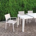 Tavolo da giardino allungabile in alluminio bianco GoldDust