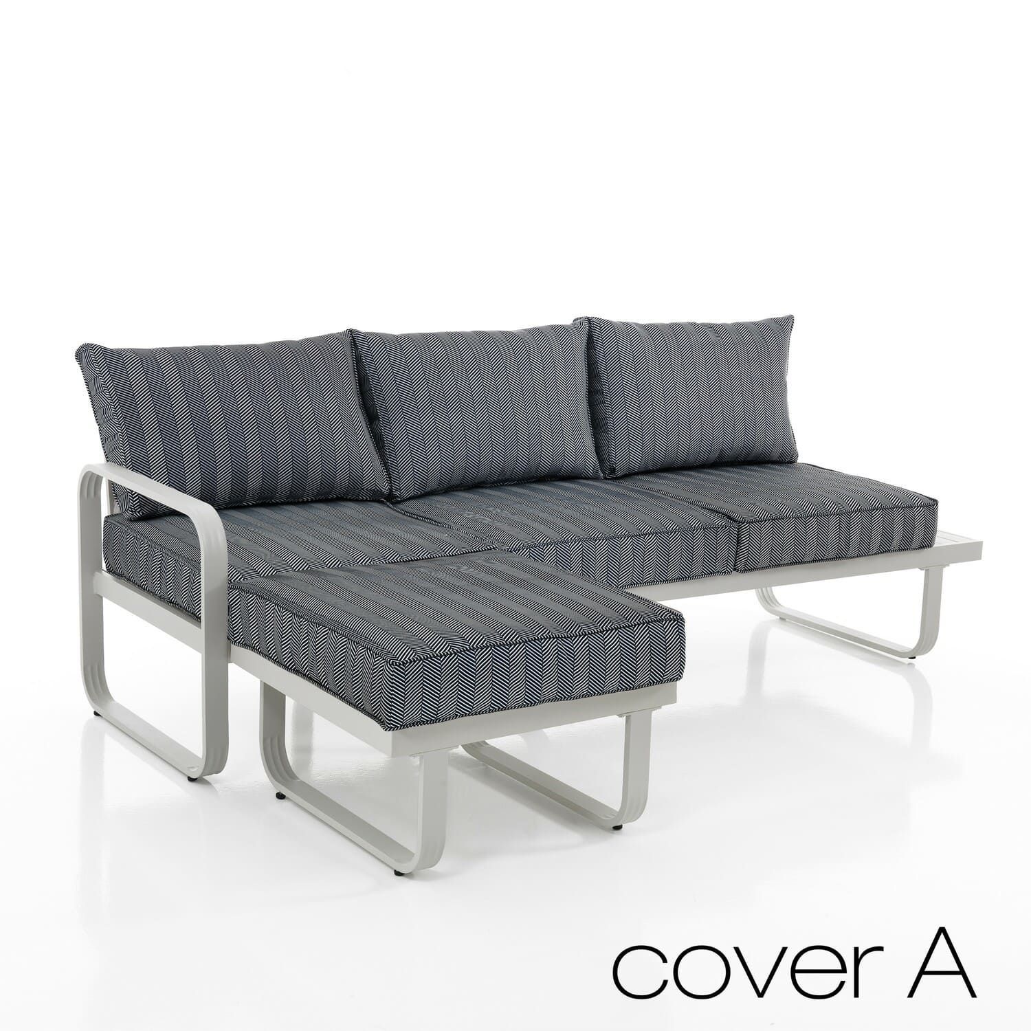 Divano Letto Angolare Con Penisola 3 Posti Con Pouf Contenitore In Tessuto