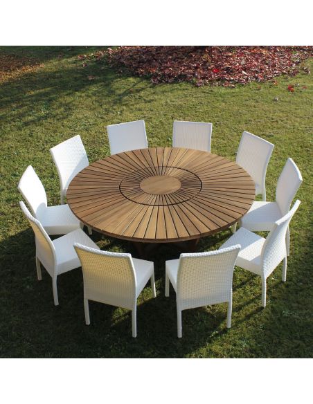 Tavolo da esterno rotondo in legno massello TeakOnMe Tavolo da esterno rotondo in legno massello TeakOnMe