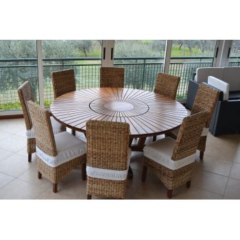 Tavolo da esterno rotondo in legno massello TeakOnMe 2
