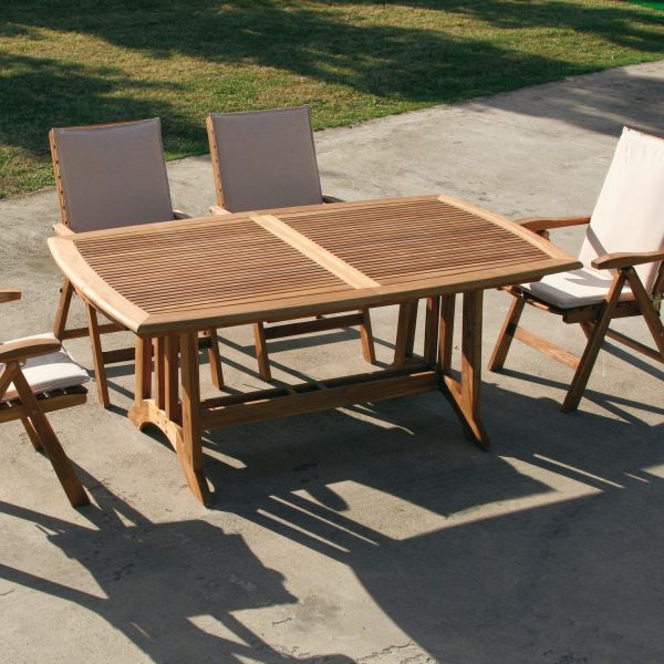 Tavolo da esterno allungabile in legno massello TeakOnMe