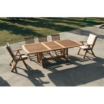 Tavolo da esterno allungabile in legno massello TeakOnMe 2