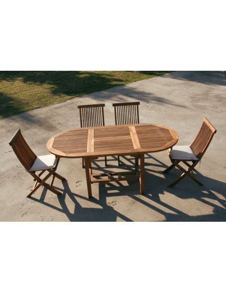 Tavolo da giardino rotondo allungabile in legno TeakOnMe Tavolo da giardino rotondo allungabile in legno TeakOnMe