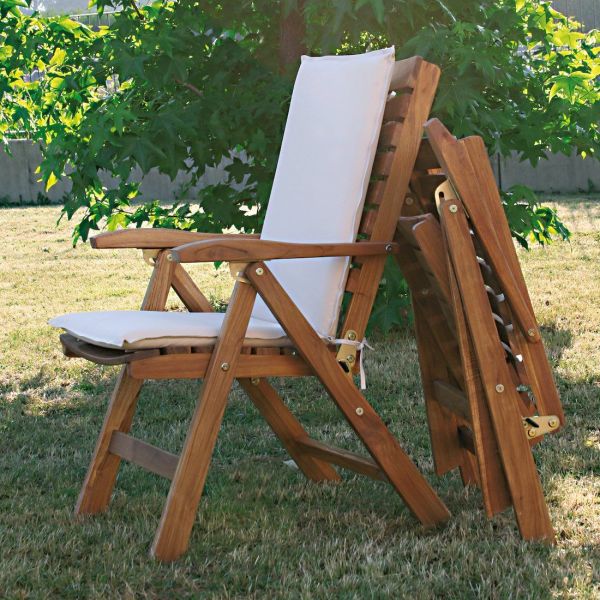 Poltrona da giardino in legno massello teak TeakOnMe