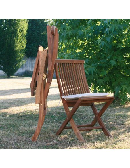 Coppia sedie pieghevoli da esterno in legno TeakOnMe