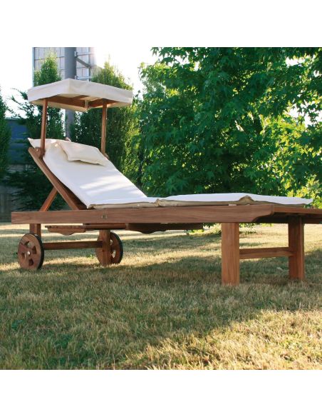 Lettino prendisole da giardino in legno massello TeakOnMe