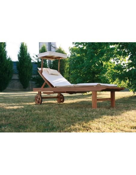 Lettino prendisole da giardino in legno massello TeakOnMe
