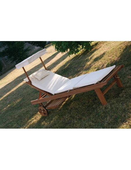 Lettino prendisole da giardino in legno massello TeakOnMe