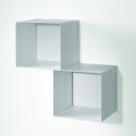 Cubi da parete in acciaio design moderno Twin