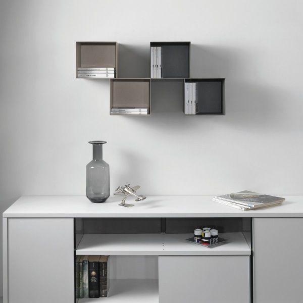 Set cubi da parete in acciaio colorato Twin