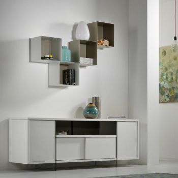 Cubi da parete componibili in acciaio Naoki 2