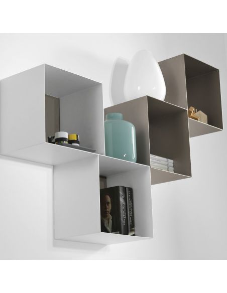 Cubi da parete componibili in acciaio Naoki Cubi da parete componibili in acciaio Naoki