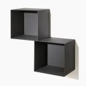 Set 3 mensole a cubo da parete in acciaio Naoki