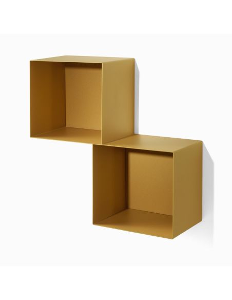 Set 3 mensole a cubo da parete in acciaio Naoki Set 3 mensole a cubo da parete in acciaio Naoki