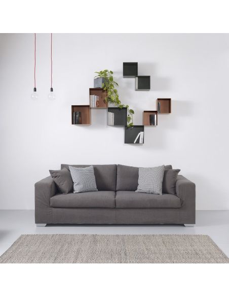 Set 4 cubi da parete componibili in acciaio Naoki Set 4 cubi da parete componibili in acciaio Naoki