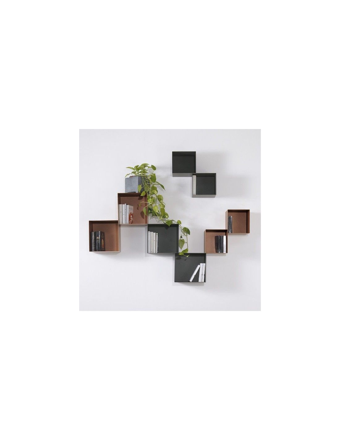 Set cubi da parete in acciaio colorato Naoki