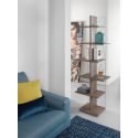 Libreria a colonna in vetro e legno laminato Laddy