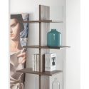 Libreria a colonna in vetro e legno laminato Laddy
