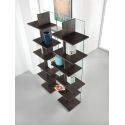 Libreria a colonna in vetro e legno laminato Laddy