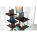 Libreria a colonna in vetro e legno laminato Laddy