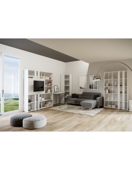 Libreria angolare a colonna in legno nobilitato Inedditah Angolo A