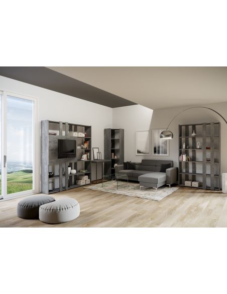 Libreria angolare a colonna in legno nobilitato Inedditah Angolo A