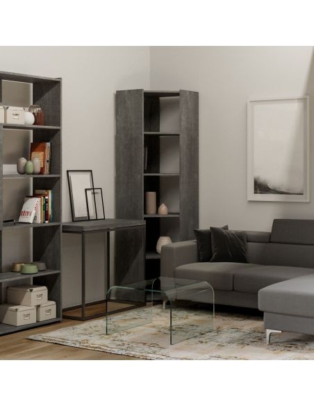 Libreria angolare a colonna in legno nobilitato Inedditah Angolo A