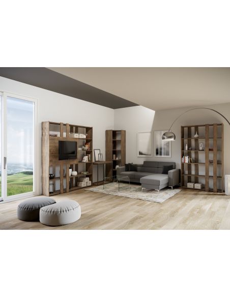 Libreria angolare a colonna in legno nobilitato Inedditah Angolo A