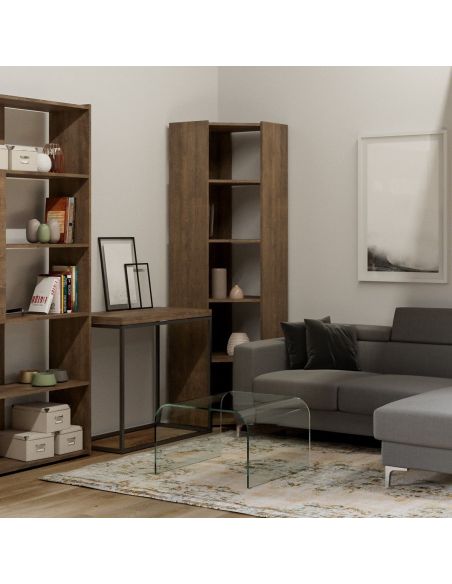 Libreria angolare a colonna in legno nobilitato Inedditah Angolo A