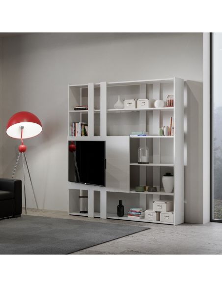 Parete attrezzata libreria in legno nobilitato Inedditah H Parete attrezzata libreria in legno nobilitato Inedditah H