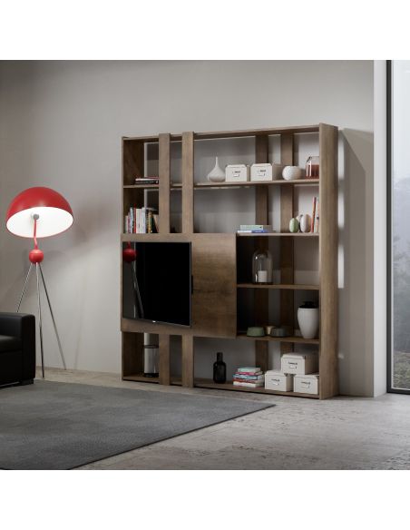 Parete attrezzata libreria in legno nobilitato Inedditah H Parete attrezzata libreria in legno nobilitato Inedditah H