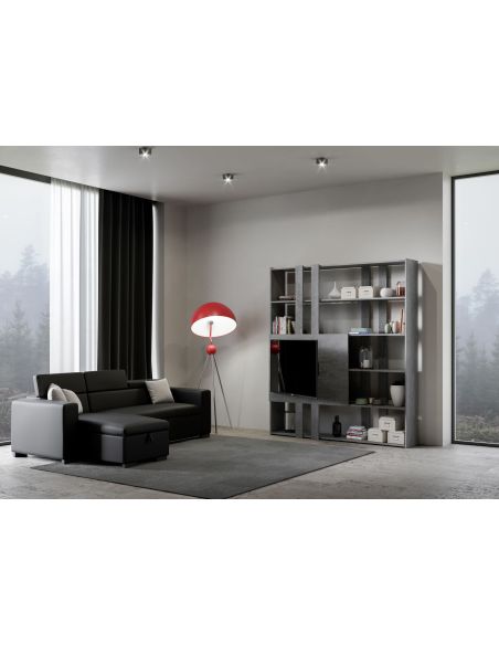 Parete attrezzata libreria in legno nobilitato Inedditah H Parete attrezzata libreria in legno nobilitato Inedditah H