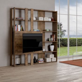 Parete attrezzata con libreria porta TV Inedditah M 2