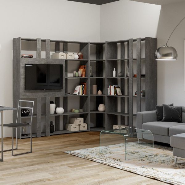 Kato A Small Wood libreria design a parete soggiorno moderno in legno