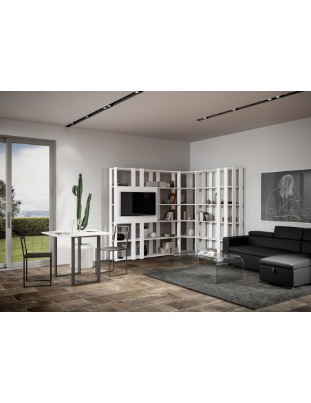 Parete attrezzata angolare per zona giorno Inedditah3