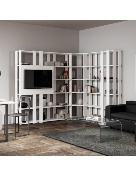 Parete attrezzata angolare per zona giorno Inedditah3