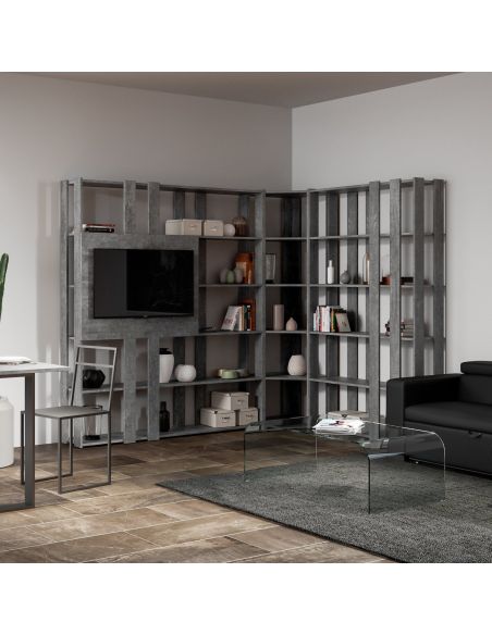 Parete attrezzata angolare per zona giorno Inedditah3