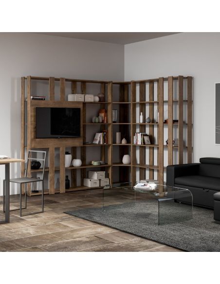 Parete attrezzata angolare per zona giorno Inedditah3