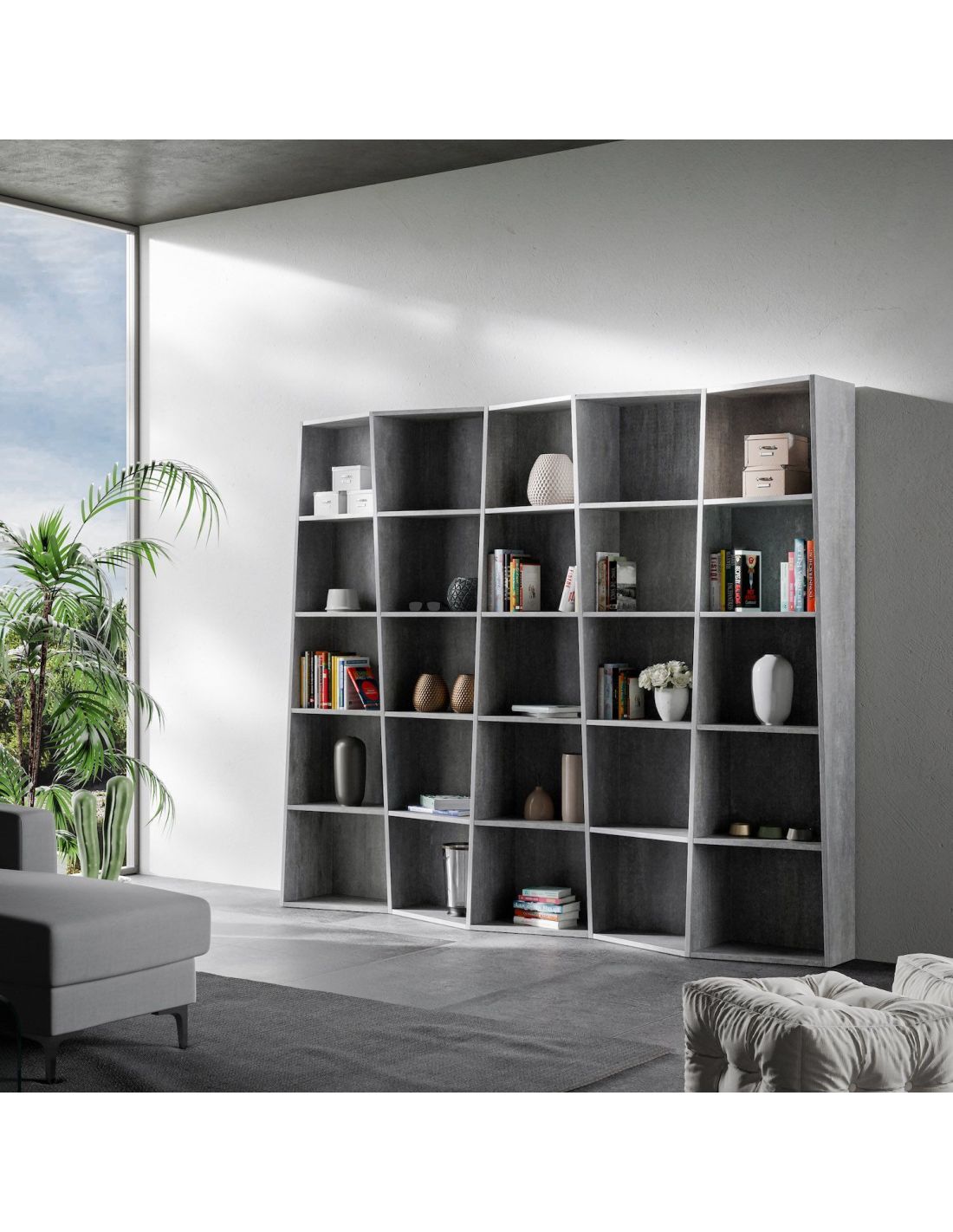 Libreria scaffale design moderno per casa ufficio Deducha 5