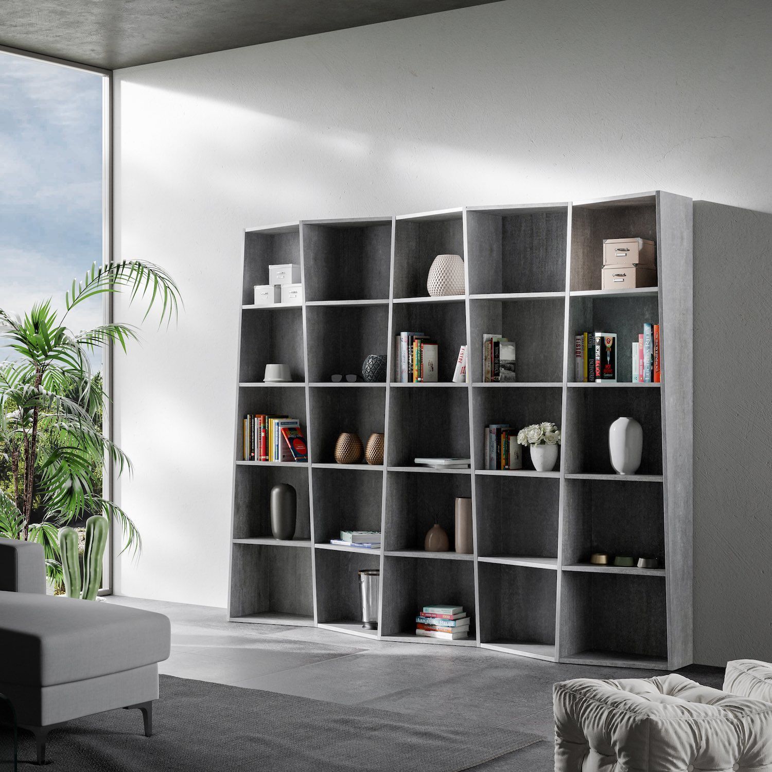 Libreria scaffale design moderno per casa ufficio Deducha 5