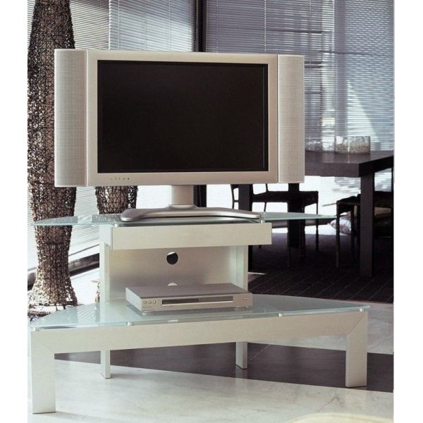 Mobile TV design in alluminio e cristallo Coltrane