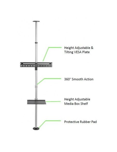 Colonna porta TV da pavimento a soffitto Damon