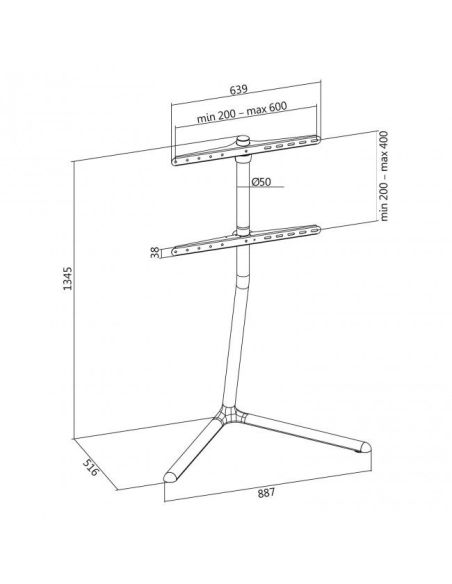 Colonna porta TV da terra con passacavi Kirrien