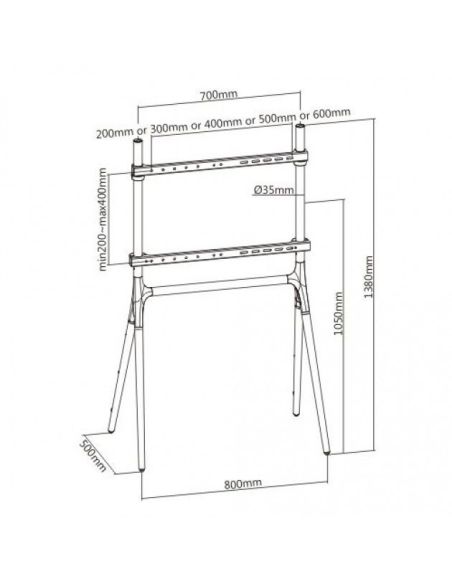 Supporto TV da terra da 49 a 70 pollici Rayner