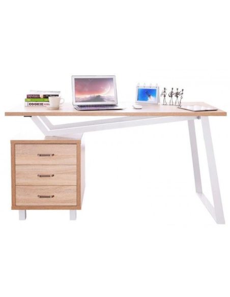 Scrivania porta PC con cassettiera 140x60 cm Thomas